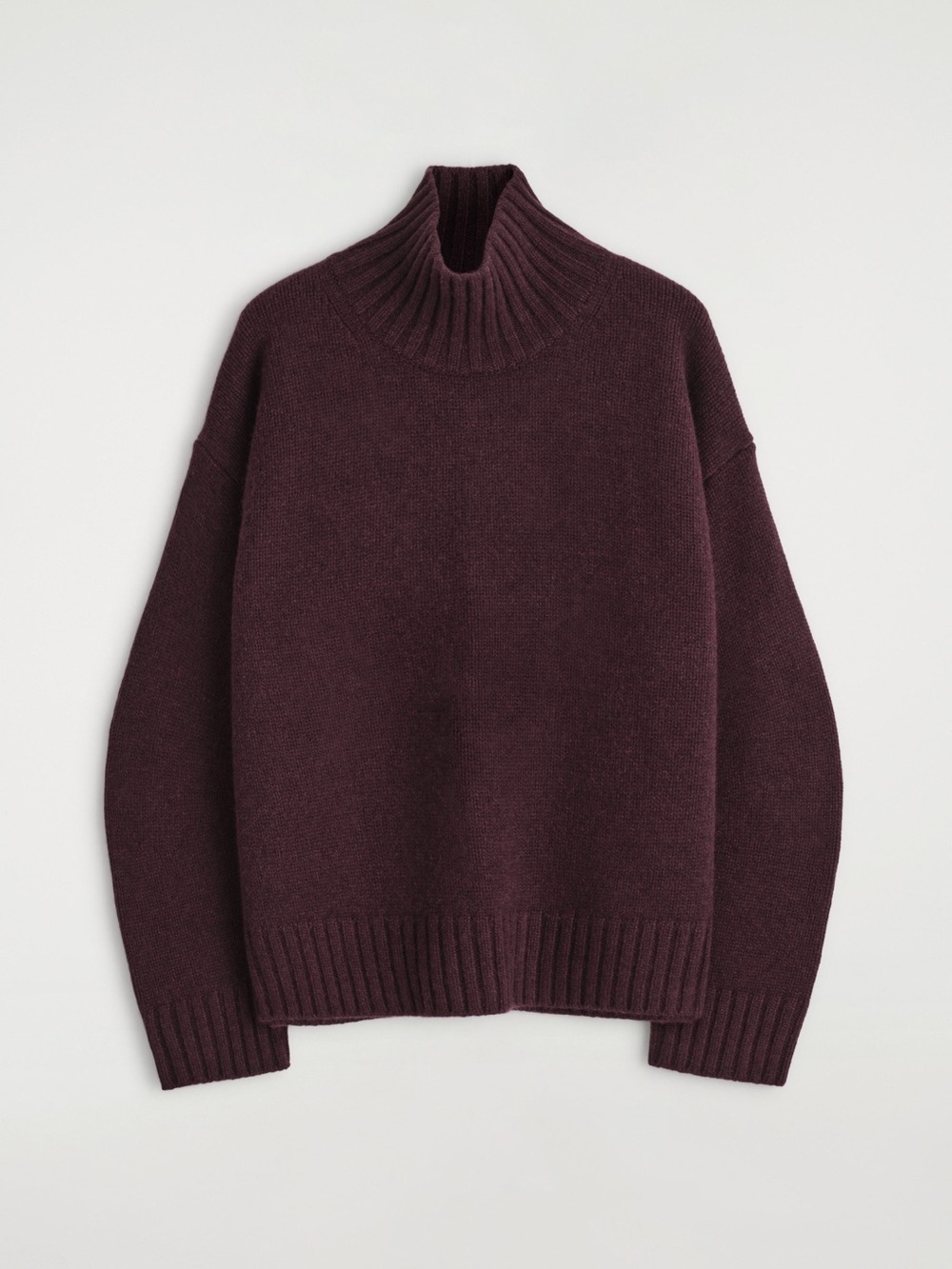 NWT COS Cashmere Cowl Neck Sweater in Deep Plum Melange - Picture 3 of 8